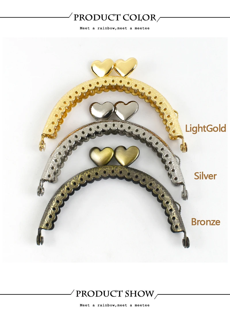 1/2/5/10Pcs 85mm Embossed Metal Purse Frame Mini Coin Bags Handle Handmade Wallet Kiss Clasp DIY Sewing Brackets Bag Accessories