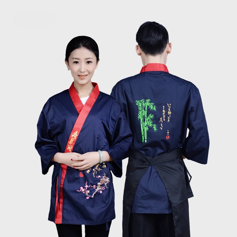 Sushi Chef Uniform Japanese Cuisine Men Women Cook Shirt Hotel Kitchen Jacket Korean Barbeque Restaurant Waiter Work Clothes