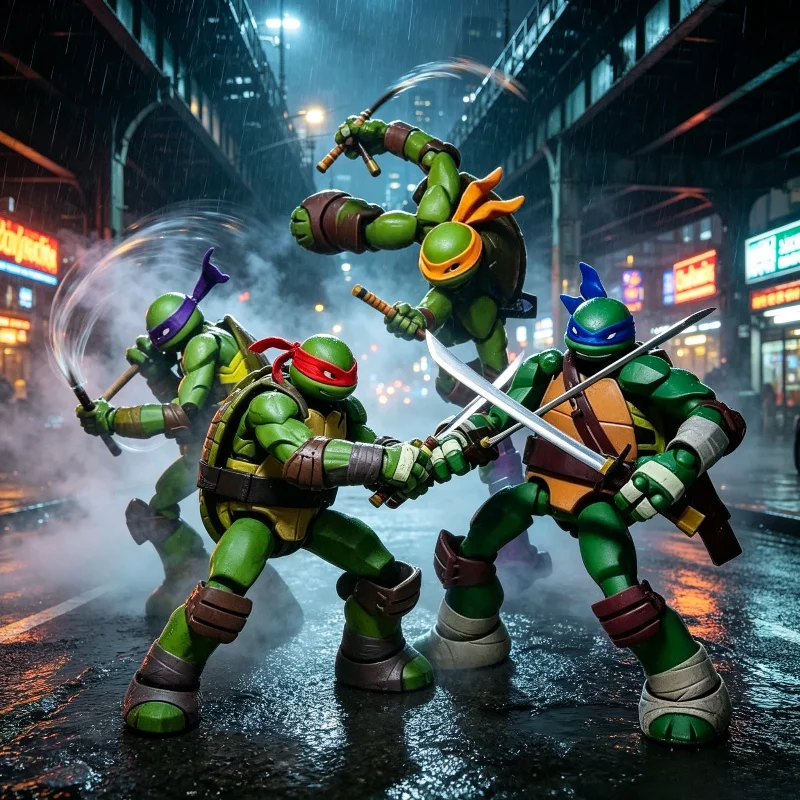 CDTOYS Revoltech Ninja Turtles 13cm Gear Joint Movable Doll with Accessories Scene Platform NEW In Stock Action Figure Toy Gift