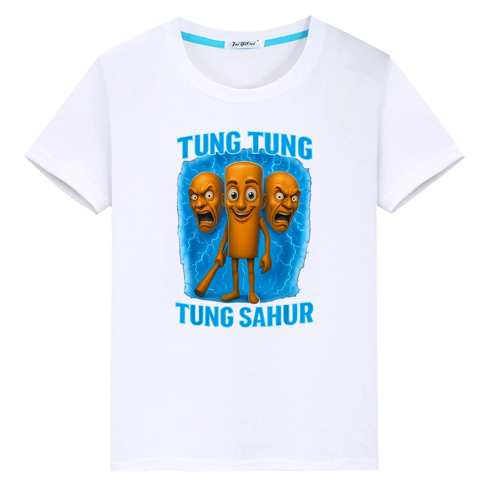 تي شيرت مطبوع من تونغ ساهر للأطفال الأولاد 10 سنوات 100% قطن تي شيرت أنيمي قصير لطيف تي شيرت كارتوني ملابس أطفال بناتي y2k #2