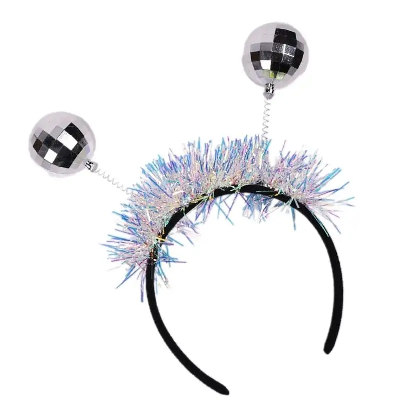 A52E Băng Đô Quấn Tóc Phản Quang Với Bóng Gương Thiết Kế Tiệc Phụ Kiện Hairhoop Cho Lễ Hội Âm Nhạc Rave Họp Mặt Gia Đình