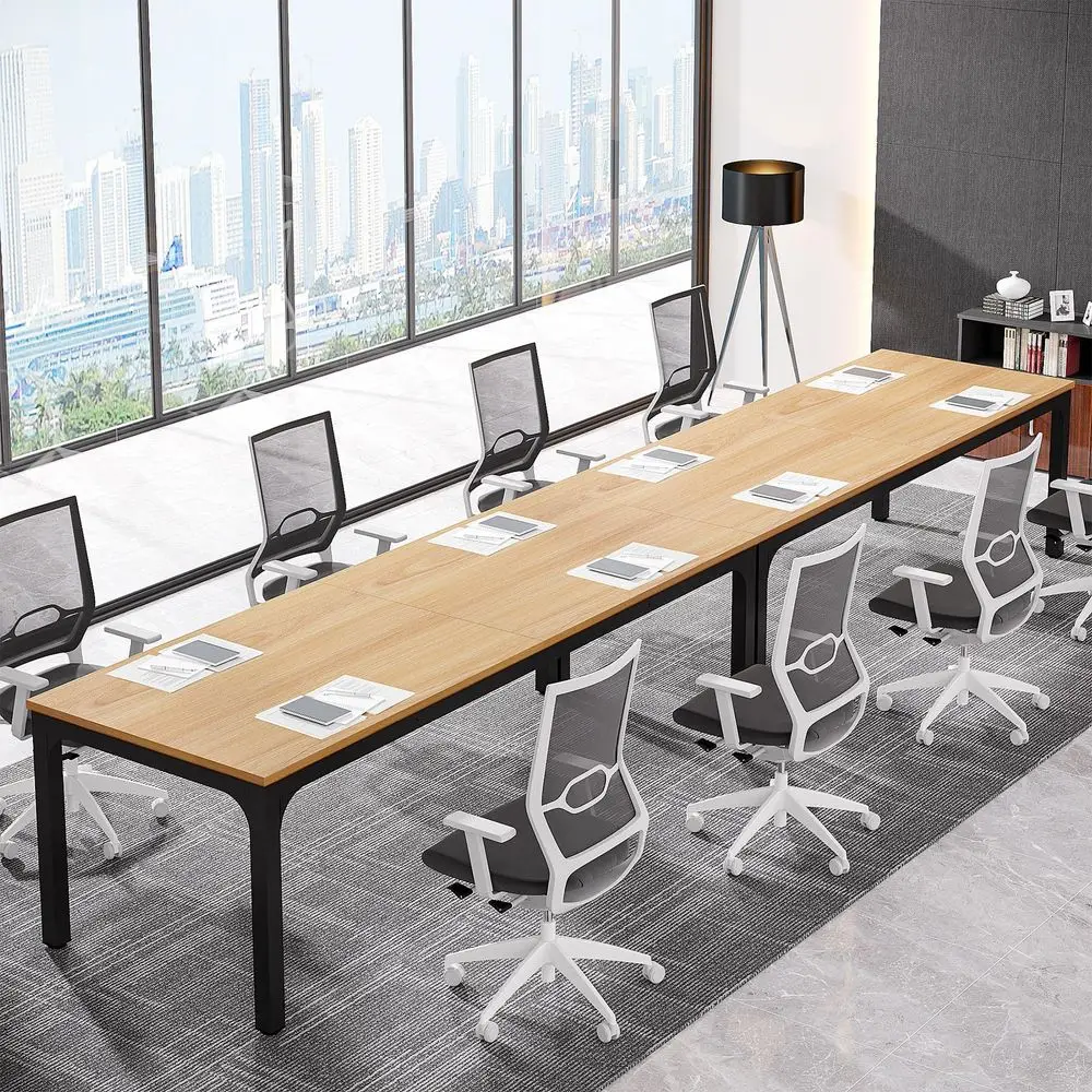 

78.74Inch Conference Table Set,13FT Conference Room Table, Large Rectangle Meeting Seminar Tables Set,Long Business Tables Chai