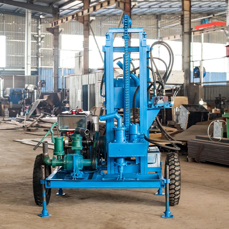 150 meters Hydraulic Portable Mini with wheels water well drilling machine for sale