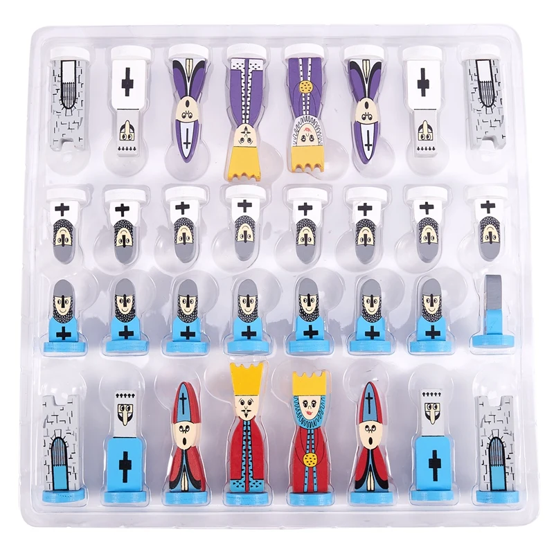 

A57T Wooden Chess Children's Gifts Cartoon Modeling Chess Toys