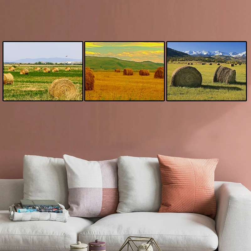 5D DIY Diamond Painting Prairie Plain Scenery Mosaic Diamond Embroidery Painting Full Round Diamond DIY Rhinestones Home Decor