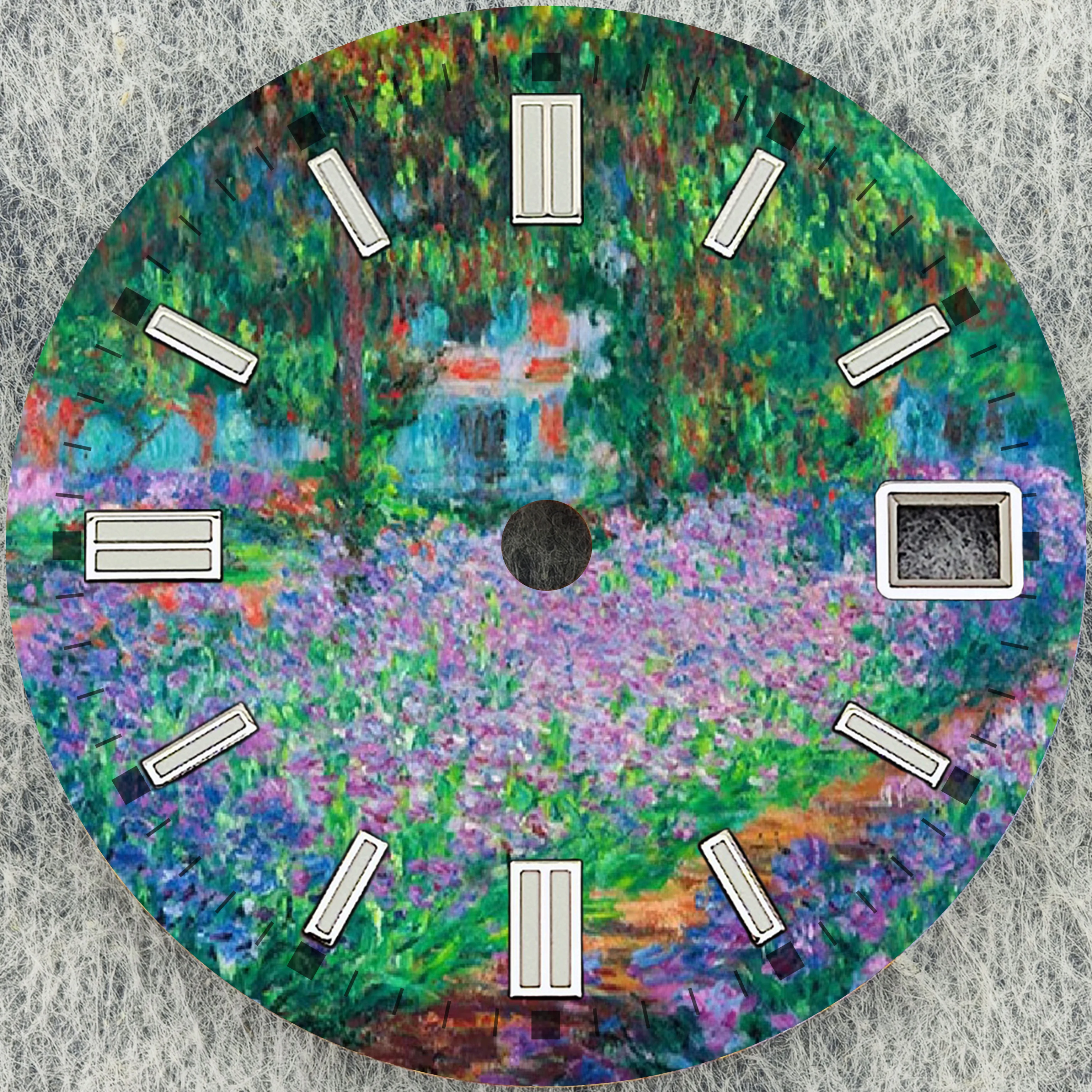 NH35 무브먼트와 호환 가능한 고품질 시계 다이얼, 28.5mm 모네 랜드스케이프 시리즈, 시계 액세서리