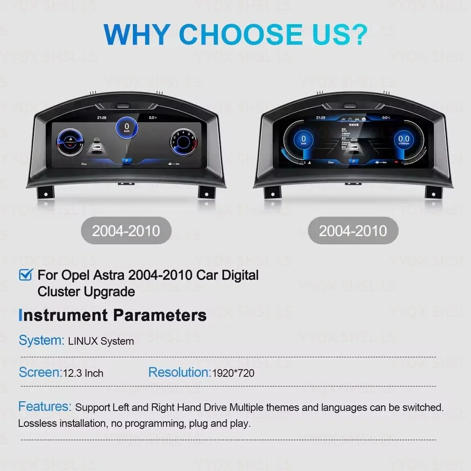 

For Opel Astra 2004-2010 LCD Digital Cluster Instrument Panel Dashboard Screen Automotive Speedometer Upgrade Replacement Gauge