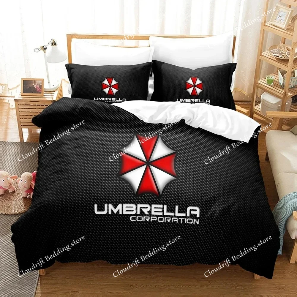Corporation Red Umbrella Bedding Set Boys Girls Twin Queen Size Duvet Cover Pillowcase Bed Kids Adult Fashion Home Textileextile