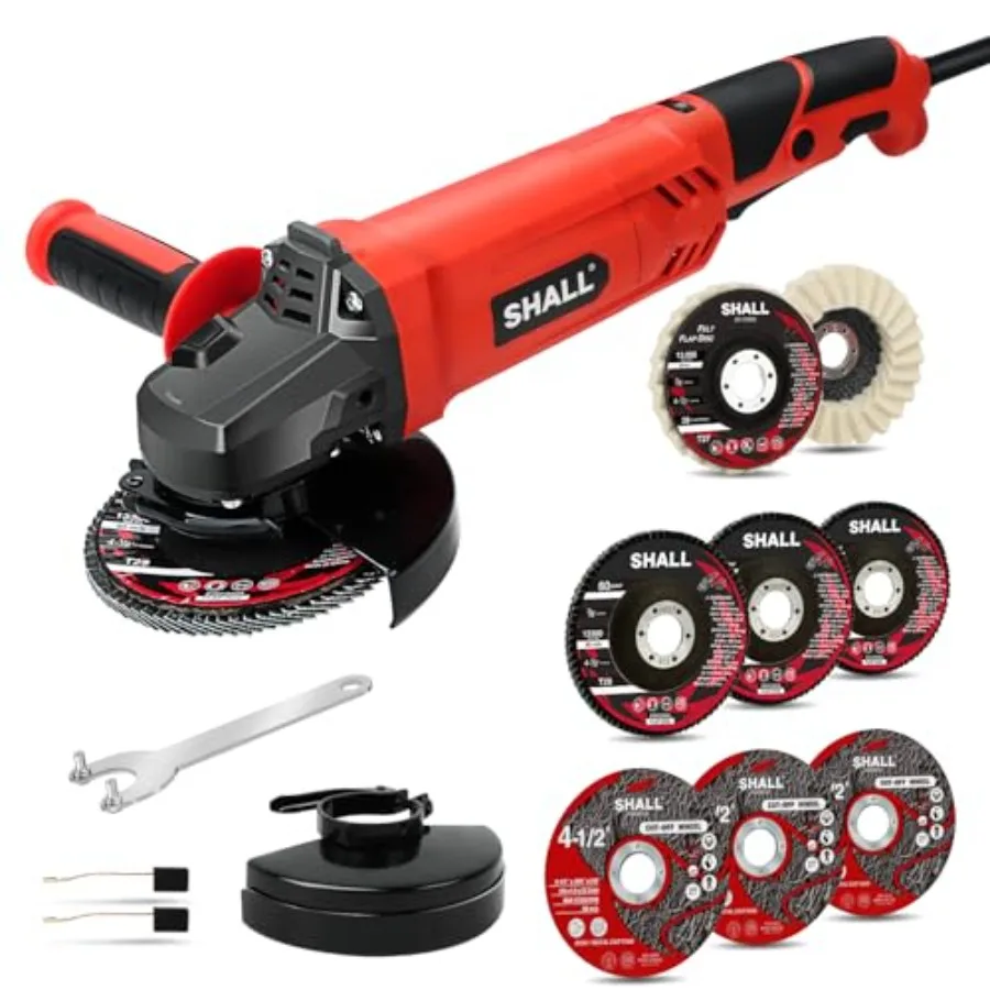 

Angle Grinder Tool 7.5Amp 4-1/2 Inch 6-Variable-Speed Grinders Power Tools Electric Metal Grinder 12000 RPM w/ 2 Safety Guards