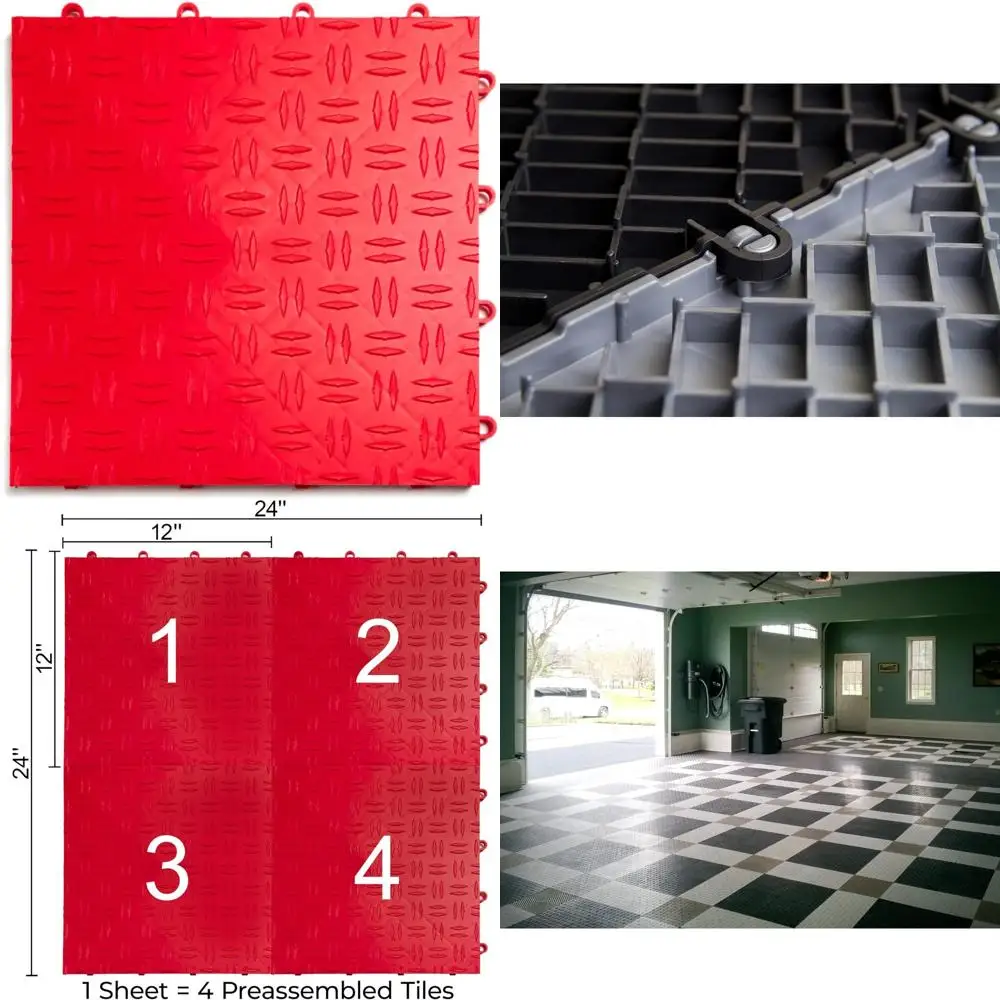 بلاط أرضية جراج كوبوليمر متشابك عالي التحمل وغير قابل للانزلاق، متين وحدات لسهولة التركيب، مثالي لورش العمل #1