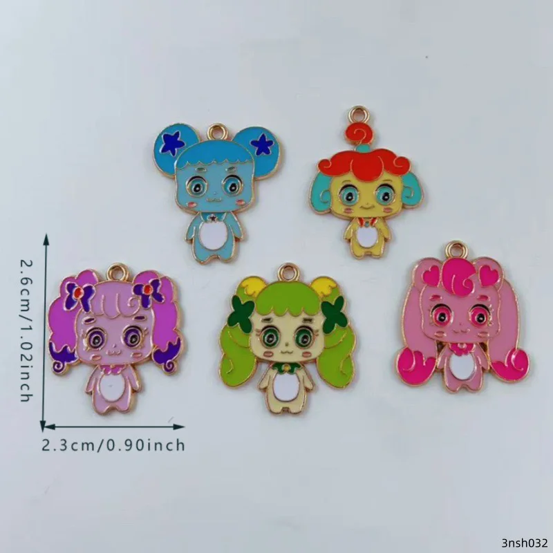 10pcs Cartoon Cute Drip Oil Alloy Jewelry Accessories Pendant Earrings Bracelet DIY Pendant - view 6