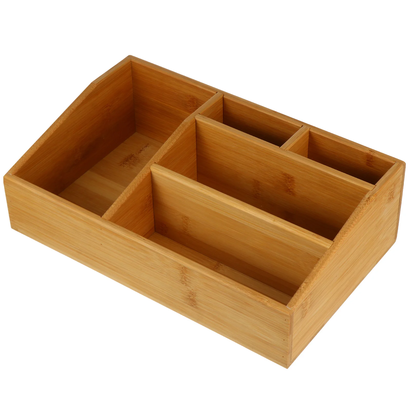 

Organizer Box Bamboo Desktop Storage Case Multi-Grid Sorting Container For Makeup Stationery Household Small
