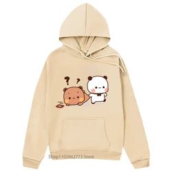 Panda Bear Graphic Hoodies Cartoon Bubu and Dudu Sweatshirt Girls Kawaii Print Pullover Women Casual Plus Size Streetwear