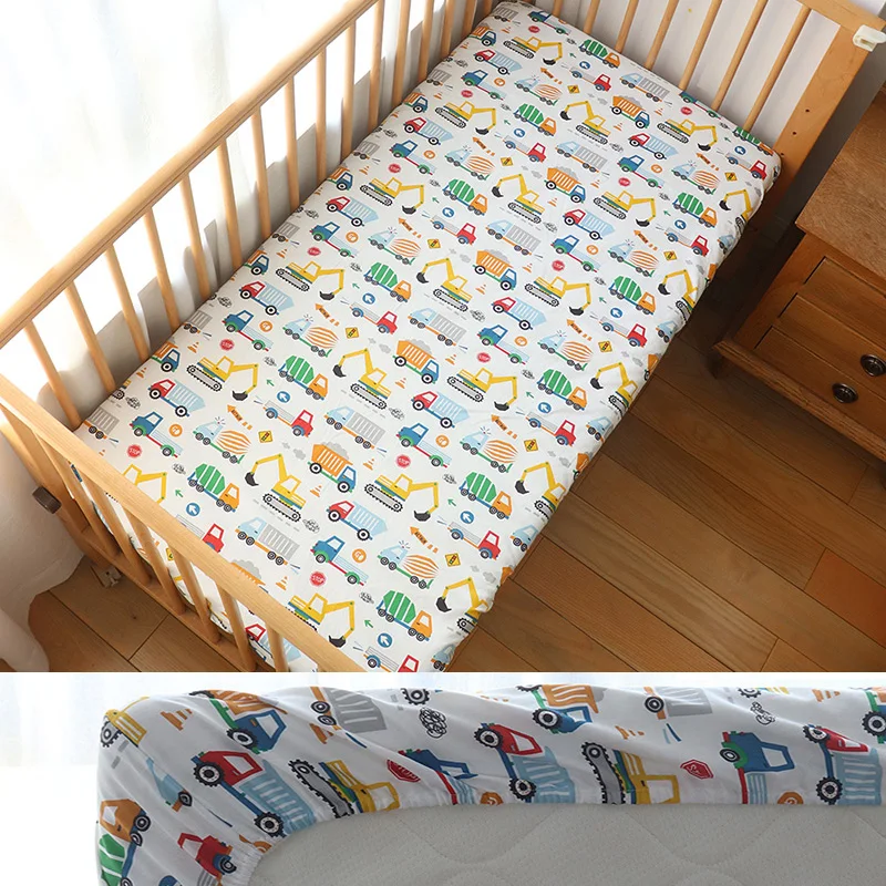 Lenzuolo con angoli per culla, biancheria da letto per neonati, per bambini, in cotone, coprimaterasso, protezione per bambini, 130x70 cm, dimensioni personalizzate