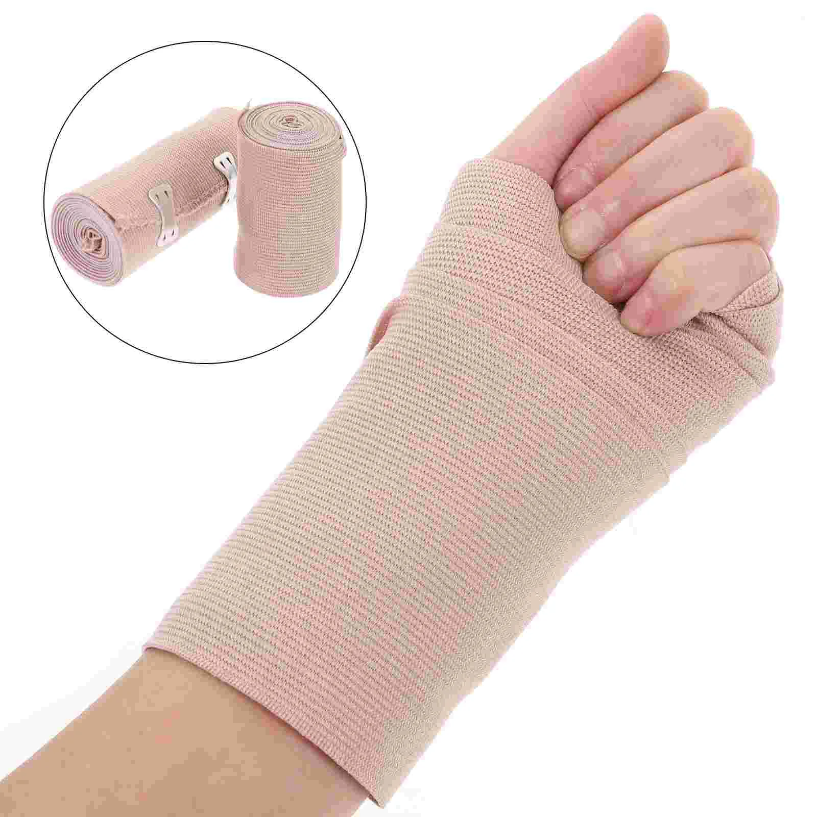 4pcs Elastic Medical Bandages Wrap Compression Roll with Extra Metal Clips Sports Supplies for Ankle Support Arm Leg or Chest In