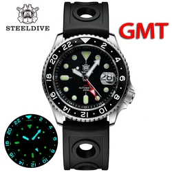 GMT Mechanical Watch STEELDIVE SD1994 Ceramic Bezel NH34 Movement Swiss Super Luminous 20Bar Waterproof Luxury Dive Wristwatches