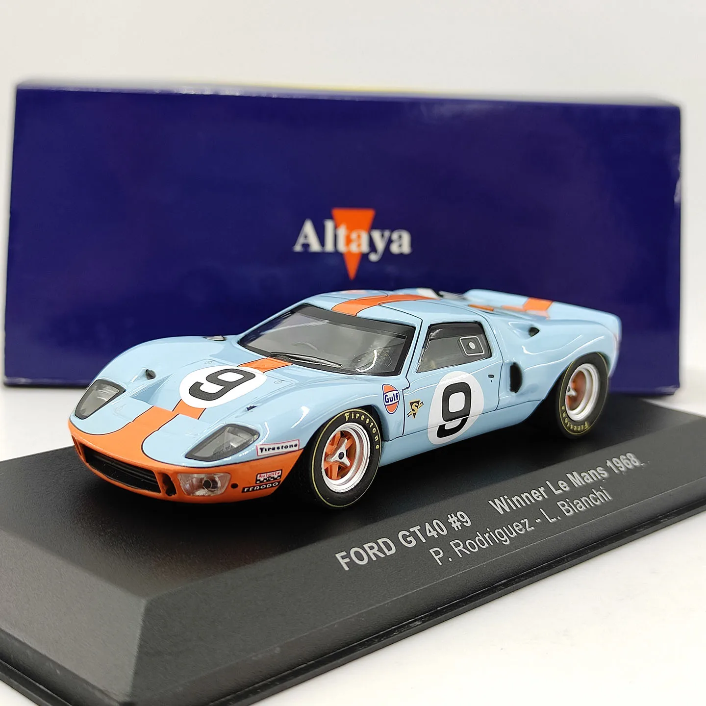 Modelo a Escala 1:43 de Ford GT40 de Altaya # Modelo de Coche de Aleación del Campeón de la Carrera de las 24 Horas de Le Mans 1968, 9 Le Mans 24 Hours Race Champion