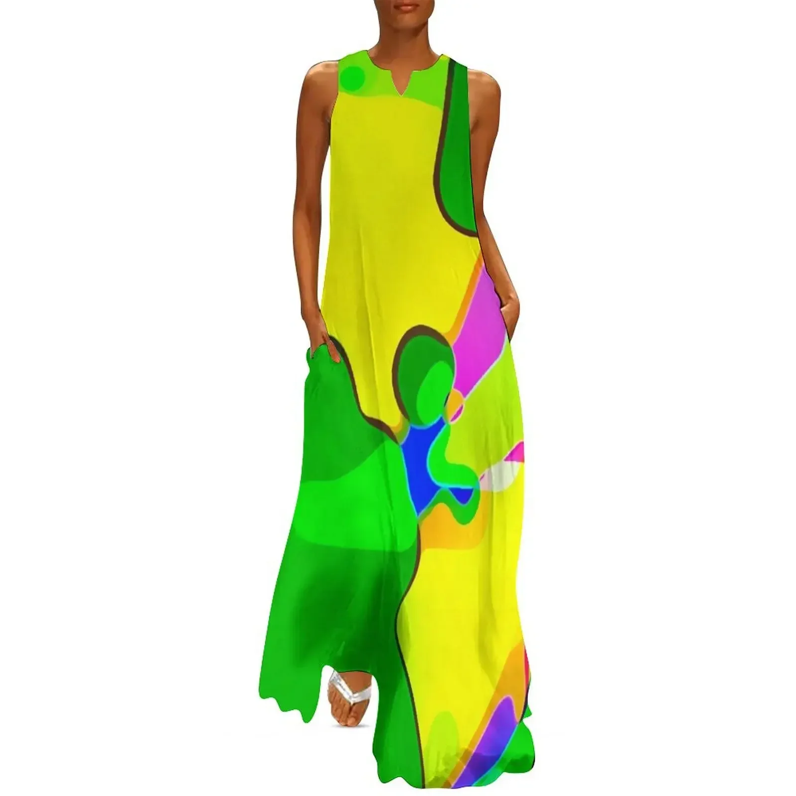

Funky salad sample - abstract landscape Long Dress birthday dress dresses for official occasions women evening dress