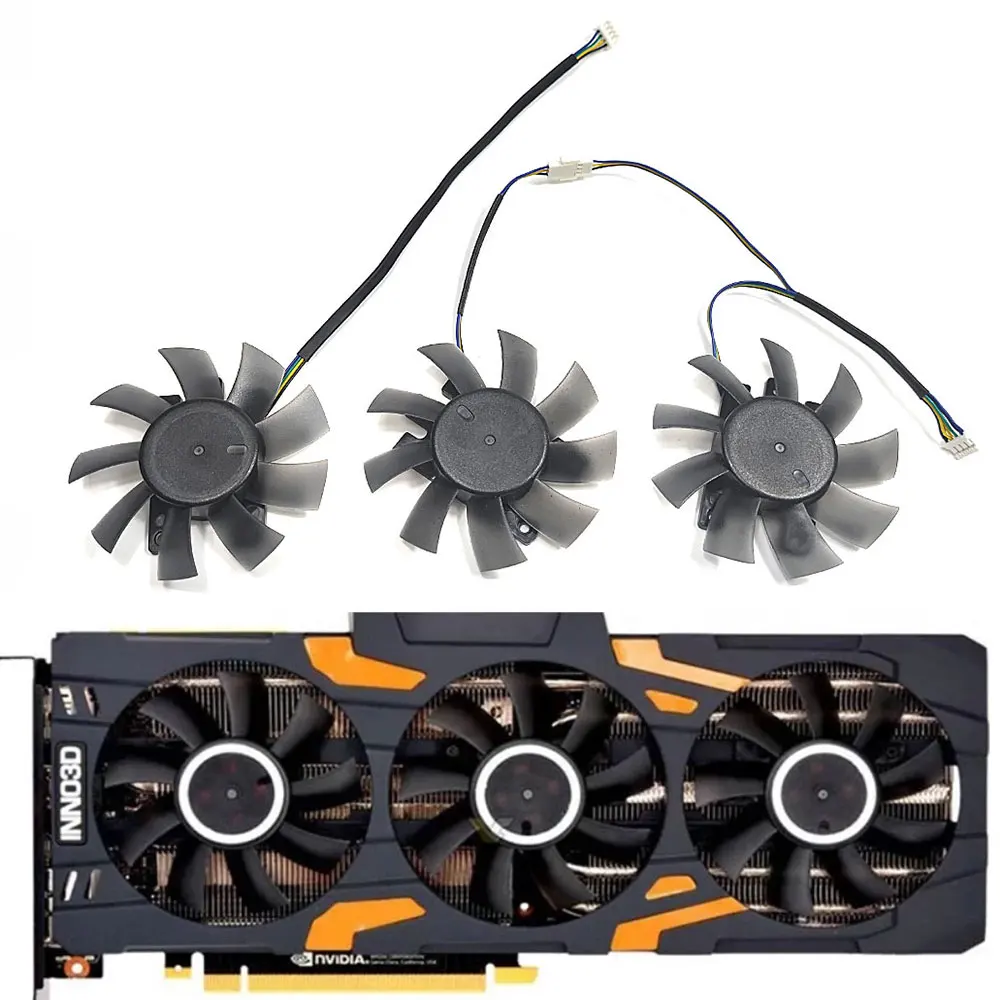 

NEW 3FAN/1SET CF-12815S 4PIN DC12V 0.28A RTX 2080 TI GPU Fan，For INNO3D GeForce RTX 2080 2080Ti Gaming Graphics card cooling fan