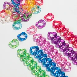 15pcs 27x26mm AB Color Transparent Acrylic Square Link Chain Loose Beads for Bracelet Necklace Making DIY Jewelry Accessories