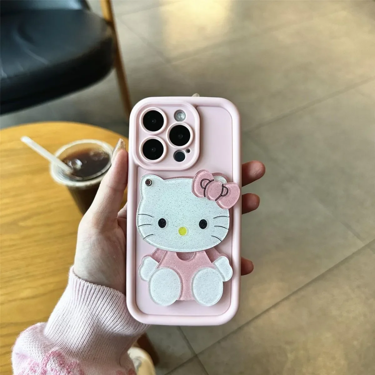 لطيف مرحبا كيتي KT القط مرآة الوردي Bestie جراب هاتف آيفون 16 15 14 13 12 11 برو ماكس XR XS ماكس 7 8 زائد غطاء Y2K صغير