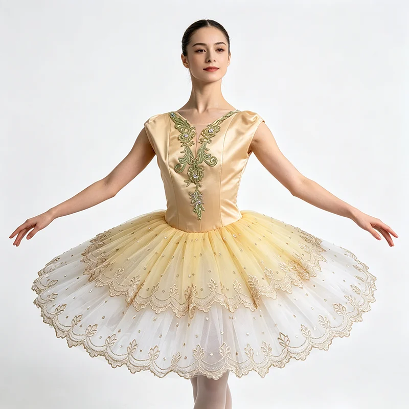 high quality hot selling  Unique Design Kids Girls Children Women Adult Performance Wear yellow  Ballet Tutu Costumes