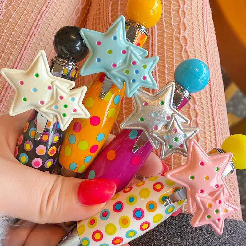 

Pack of 3 in Random Colors, Cute Cartoon Little Stars, Fun Push-Button Ballpoint Pens, Creative Cartoon Soft Cute Star Signature Pens, Gel Pens Valentine's Day, Christmas, and Gift Items Are Perfect for Halloween, Thanksgiving, or Christmas Gifts, Can Als
