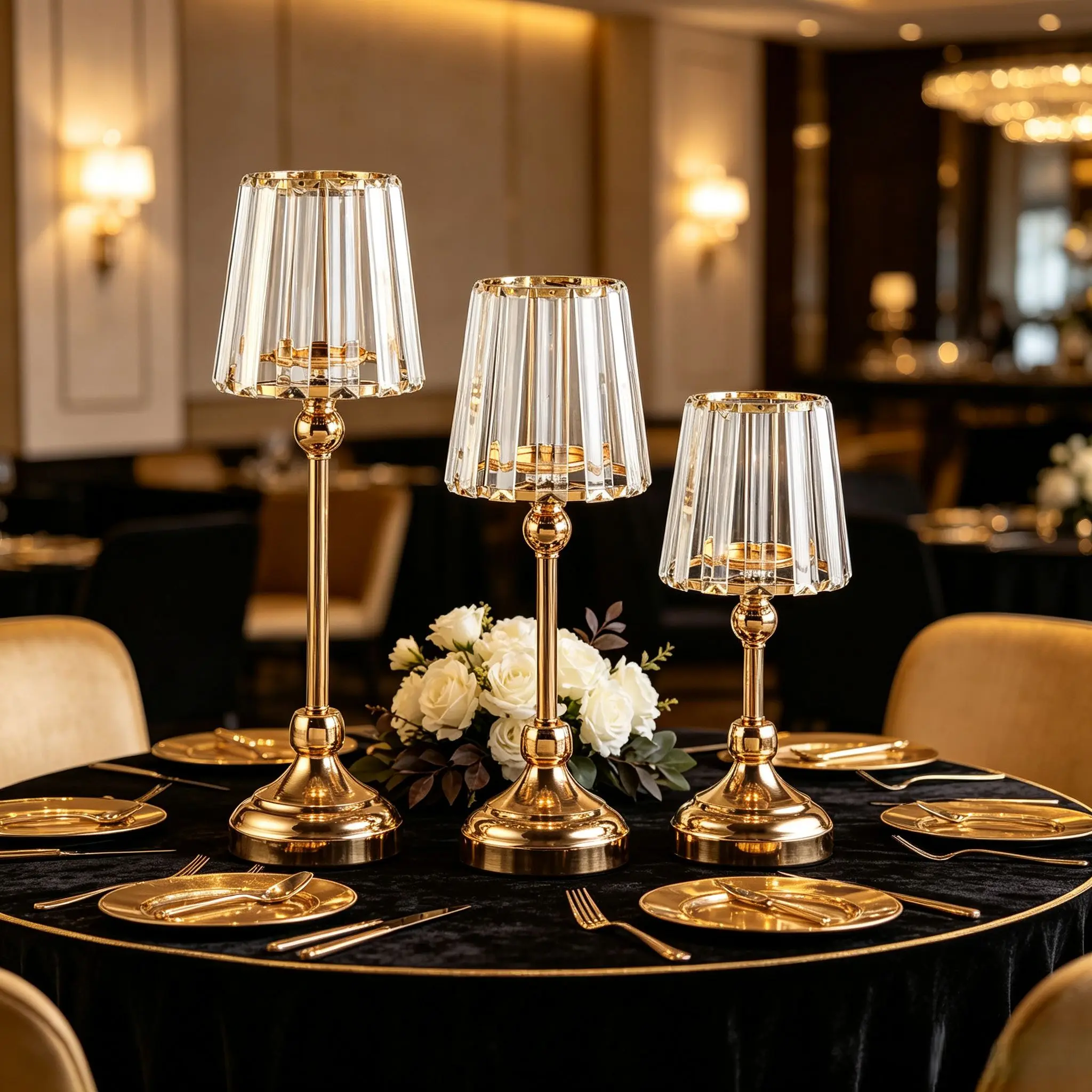 15Pcs Candlestick Holders Metal Simple Style Wedding Banquet Aisle Table Centerpiece Candlelight Ornaments Event and Home Decor