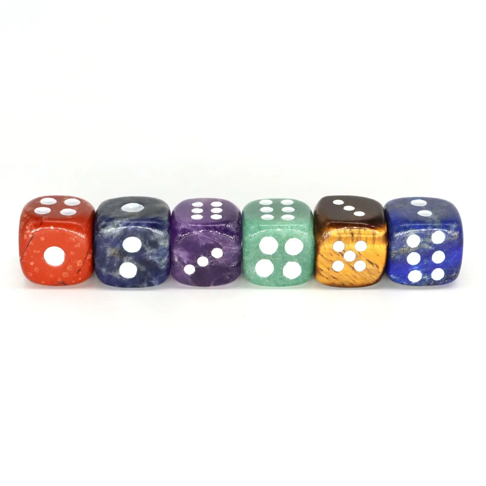 15mm Natural Crystal Stone D6 Dice Table Playing Game Tools Family Party Bar Club Entertainment Accessories Home Decoration Gift