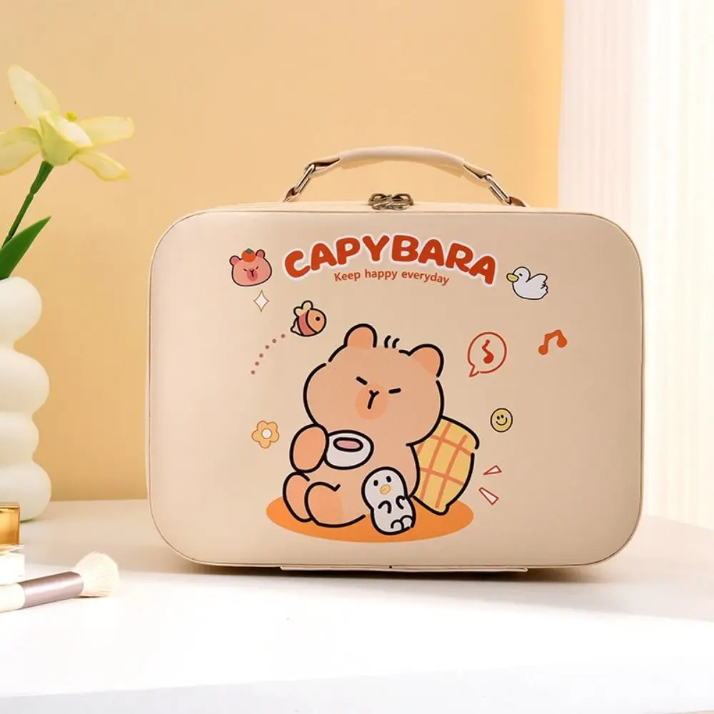

Simple Creative Women's Cosmetic Bag Durable with Handle Cartoon Travel Toiletry Bag Portable Zipper Cosmetic Container Kid