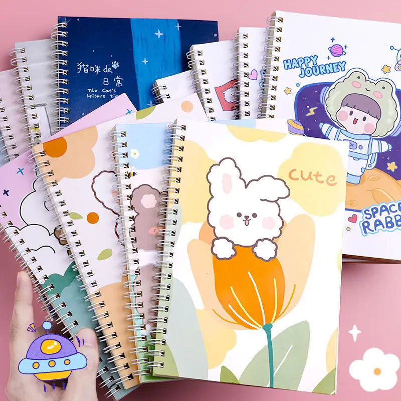 60 sheets Kawaii Cartoon Notebook A5 Notebook Exercise Book Girls Cute Stationery Learning Stationery Notepad Diary