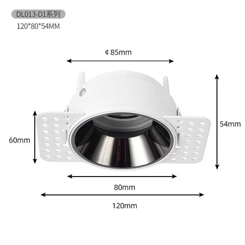 Randloze Verstelbare Anti-Glare LED Spotlight Verzonken Trimless Plafond Downlight GU10/MR16 Spot Light Houder Beugel Fittings