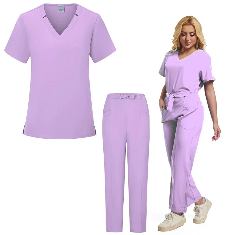 الزي الطبي الجديد للرجال والنساء ملابس التمريض زي الجمال ممرضة الدعك مجموعات طبيب الأسنان ملابس العمل السراويل السريرية