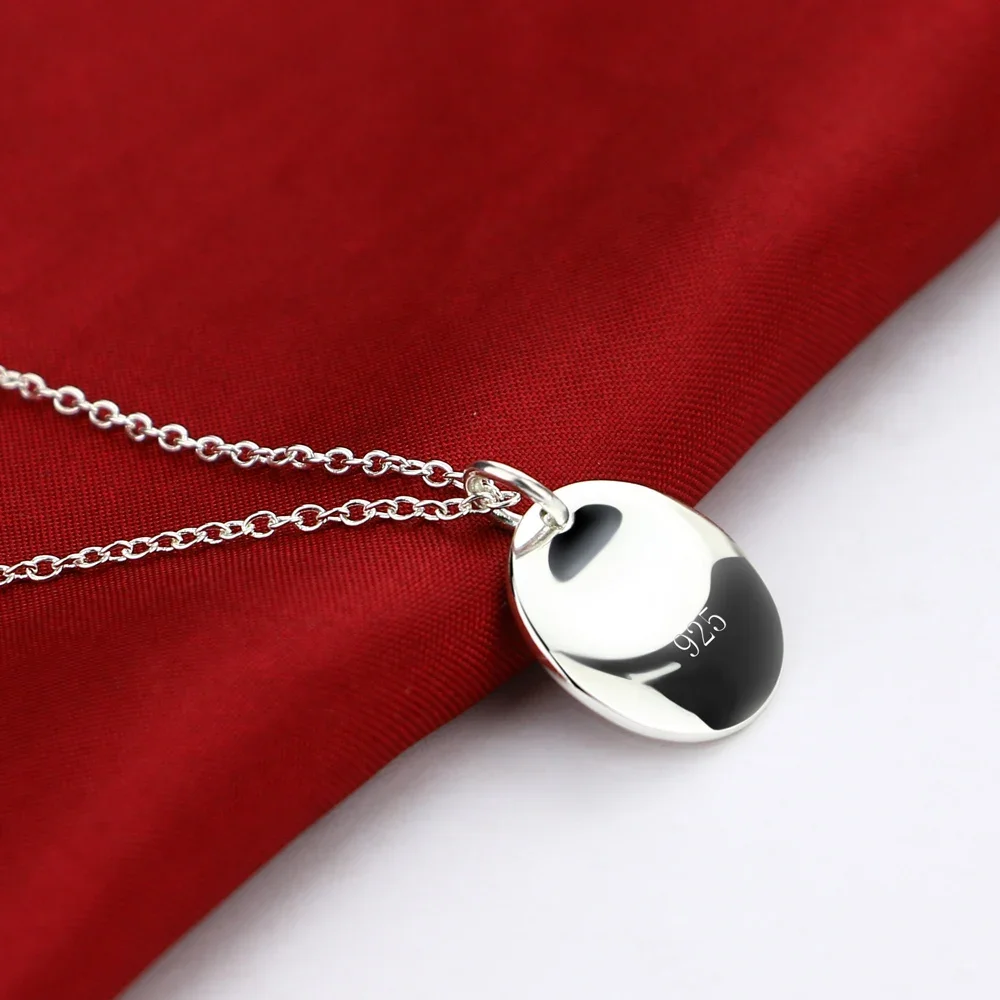 Special offer 925 sterling silver classic Round card Pendant Necklace For Women Holiday gifts party wedding accessories Jewelry