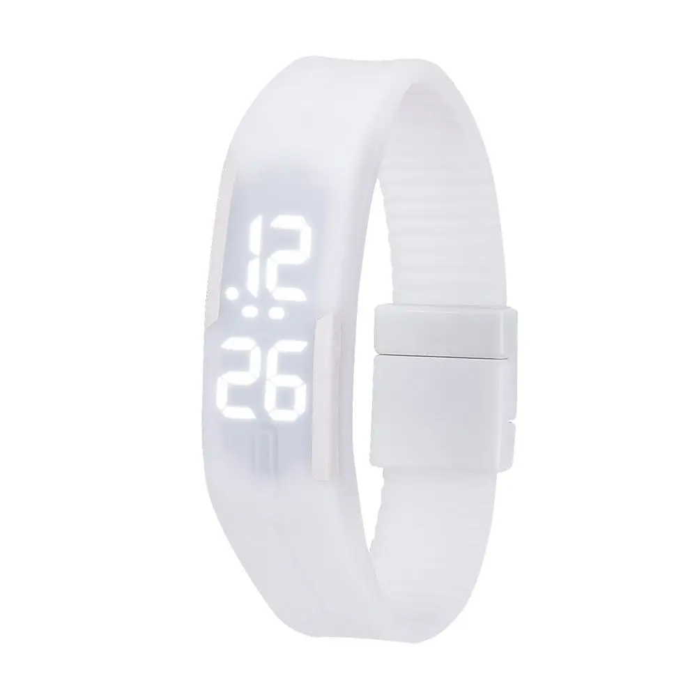 Unisex Wristband Silicone Bracelet Outdoor LED Touch Wrist Watch Electronic Watch Sports Wristwatches Touch Digital Watch