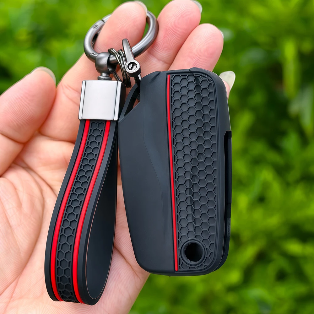 For DUCATI Diavel XDiavel 1260s DX 1260 2020-2024+Accessories Motorcycle Key Remote Cover  Silicone Case Chain Keychain Key Ring