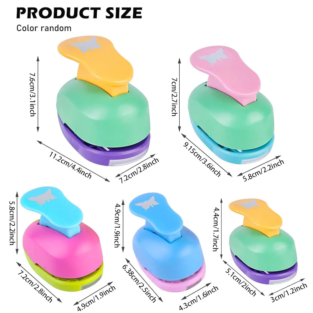 Butterfly-shaped hole punch, scrapbook hole punch, suitable for paper crafts, card decorations and DIY crafts (random color)