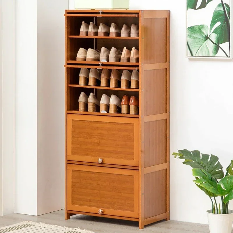 Multi-functional Shoe cabinet storage rack household modern door large capacity simple space saving ultra-thin solid wood