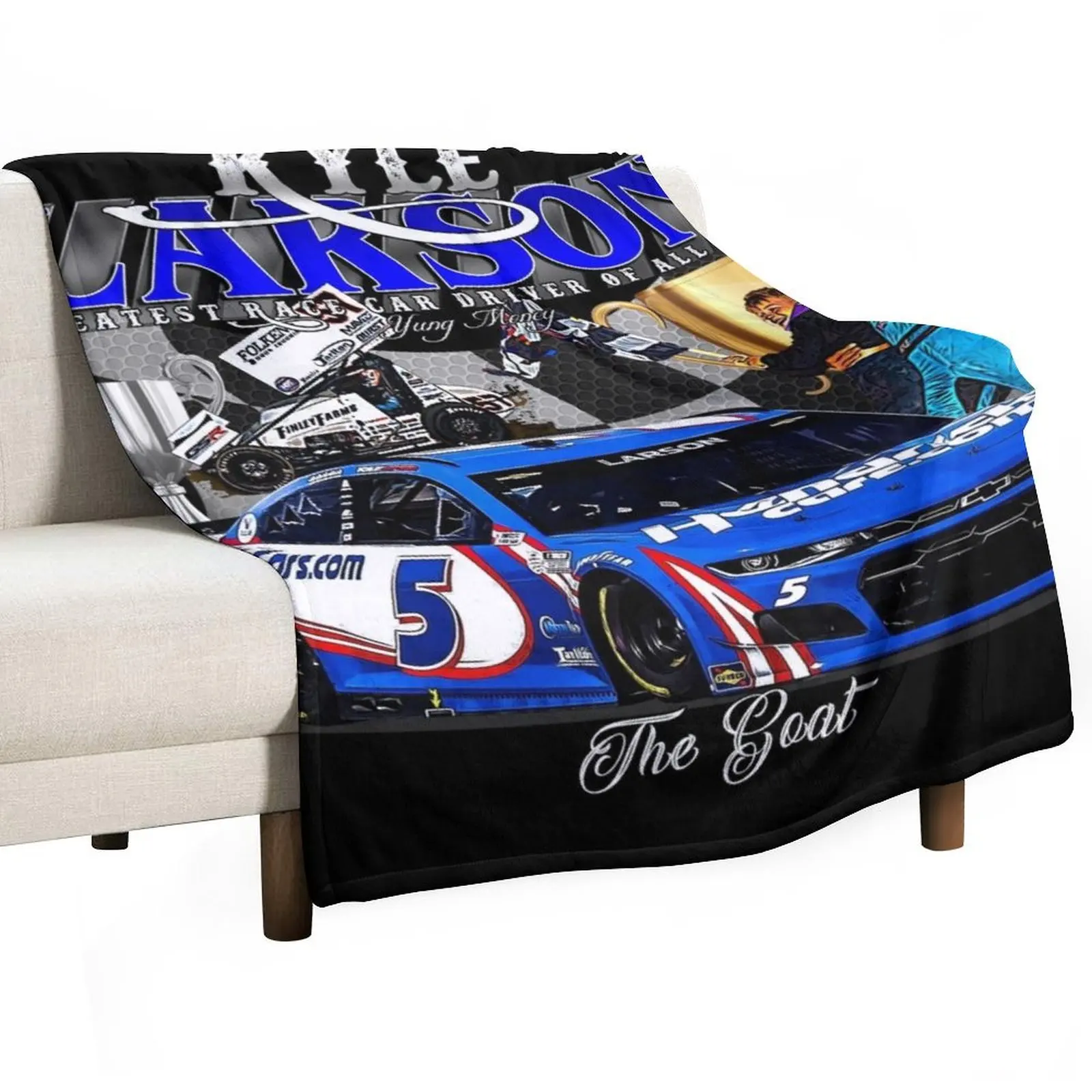 

Kyle Larson The Greatest Race Car Driver of All Time Throw Blanket Nap Custom Heavy warm for winter Blankets