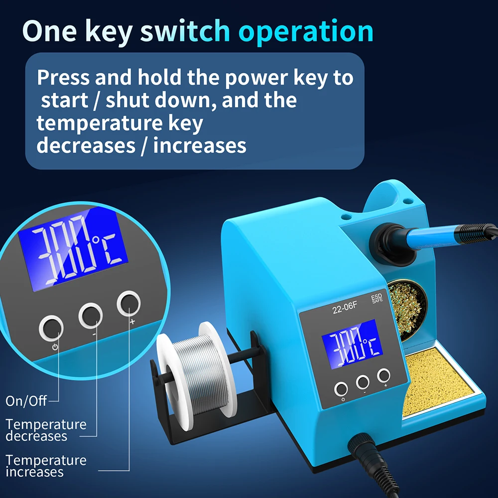 60W Digital Soldering Station PID Fast Heating Temperature Control 180-480℃ Adjustable ℃ ℉ Unit Electric Solder Welding Station