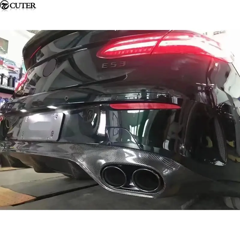 W238 E Coupe E53 Carbon Fiber Rear Diffuser Stainless Steel Exhaust Pipe Tips for Mercedes Benz W238 E300 2018