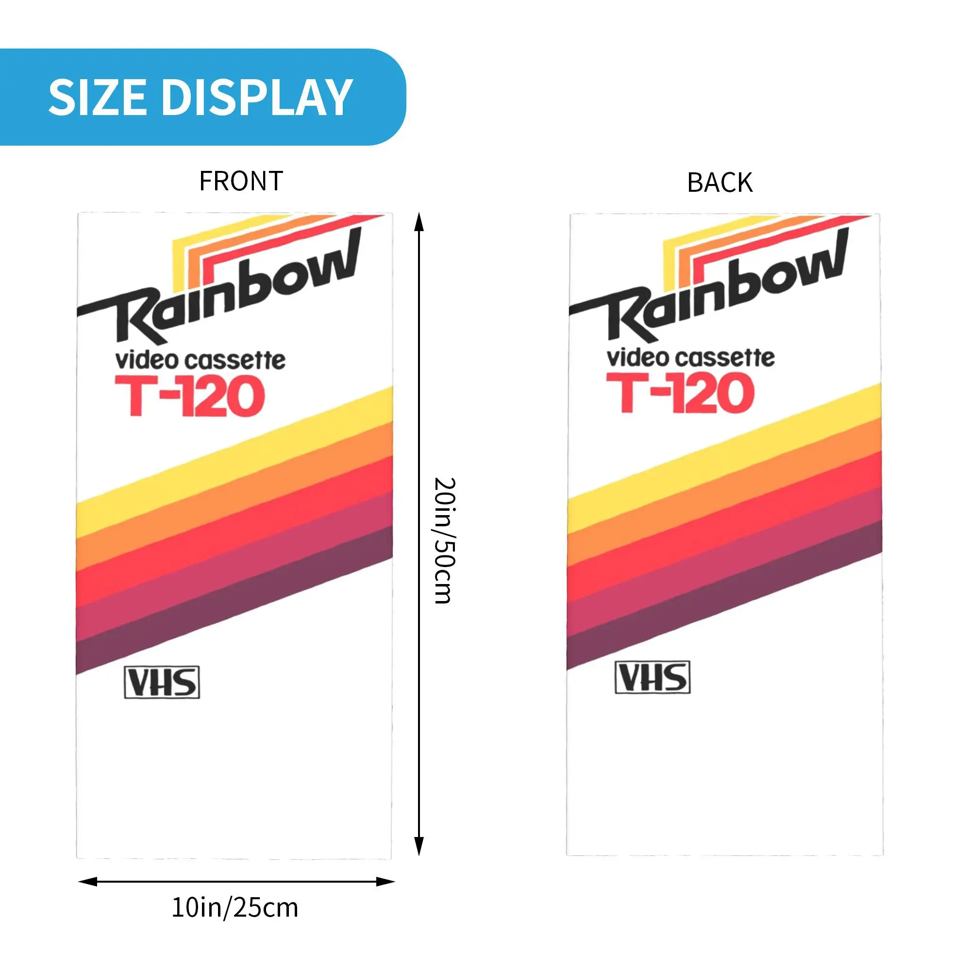 Retro VHS tape vaporwave aesthetic Bandana Neck Cover Printed Wrap Scarf Multifunction Headband Running For Men Women Adult