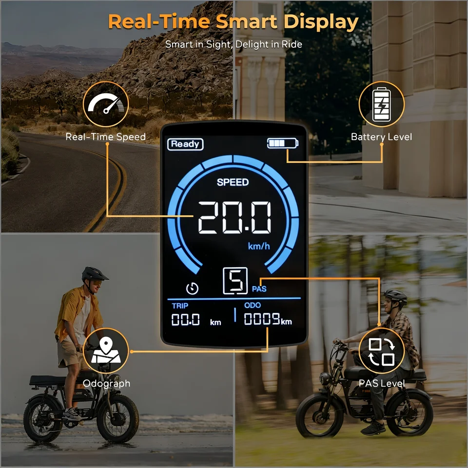 Adult Electric Bicycle, 749W Brushless Motor 20MPH, 80-120 Miles, Detachable Dual Battery 48V20.8AH, Hydraulic Brake+Front Fork image 3