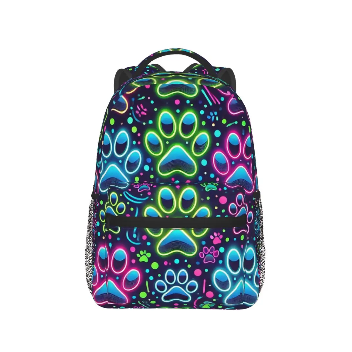 

Colorful Neon Dog Paw Pattern Backpack Hot Sale Daypack Large Capacity Kids BookBag School Bag Shoulder Bags for Men Women