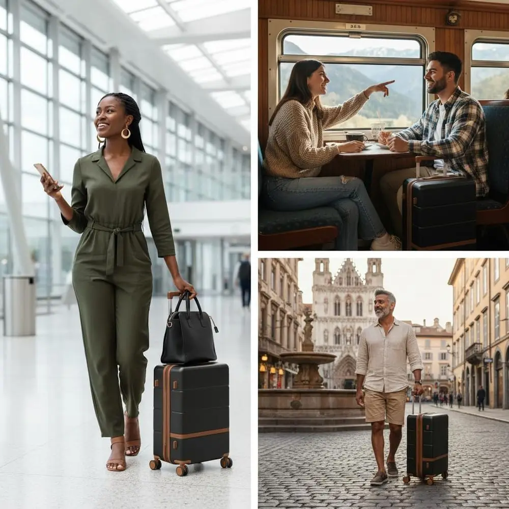 Conjunto de bagagem rígida de 2 peças com rodas, trava TSA, malas impermeáveis de 20/24 polegadas para viagens