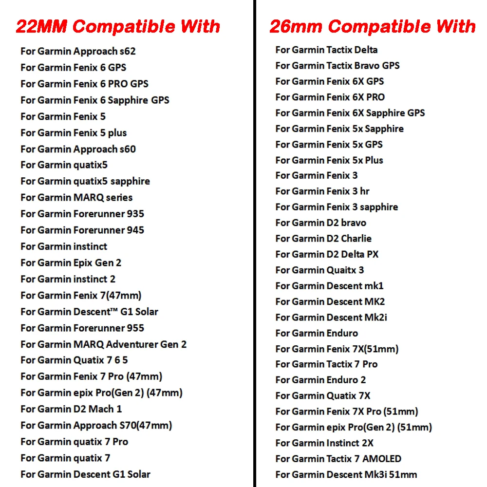 Smart Watch Strap 22 26mm For Garmin Fenix 7 7X 6 6X Pro 5 5X Plus 3 3HR Quick Release Band Forerunner 935 945 Silicone Bracelet