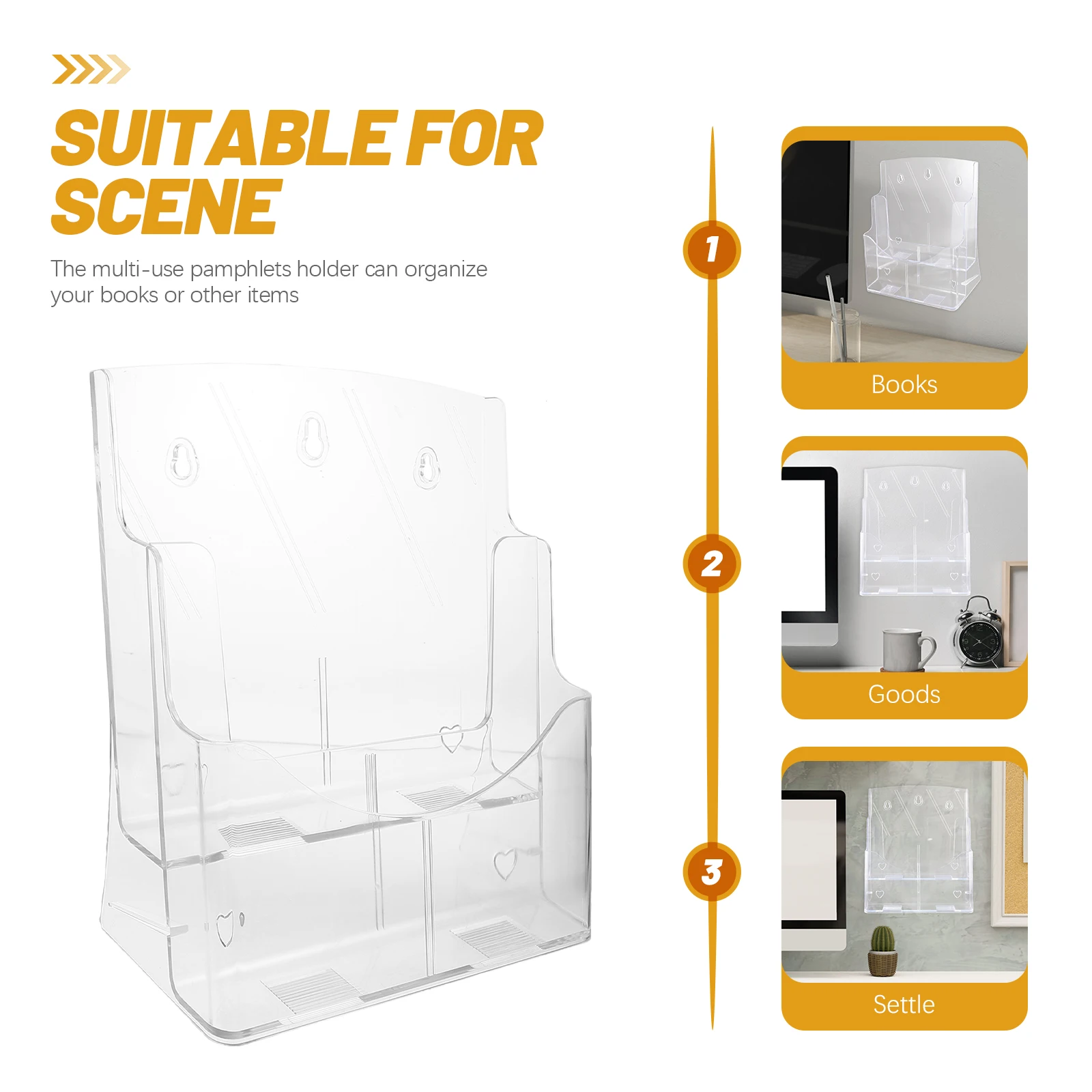 

Transparent Literature Rack A4 Single Layer Portable File Holder Office Organizer Acrylic Brochure Stand Document Display Folder