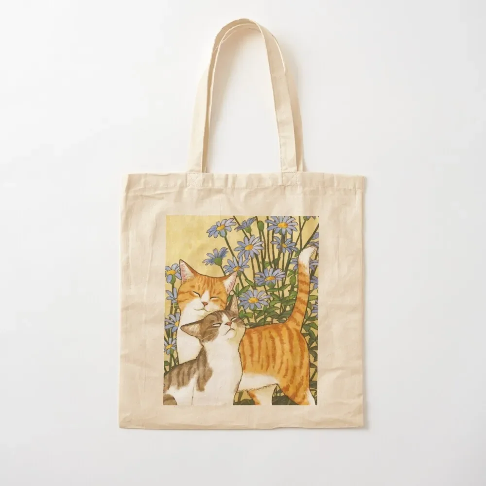 Cats with flowers t-shirt Tote Bag canvas tote bag Women's shopper bag shoping Big