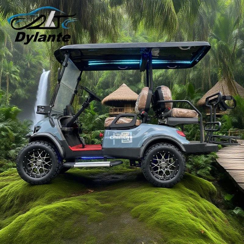 

Клубный автомобиль, низкая стоимость обслуживания, 72 В, литиевая батарея, электрическая тележка для гольфа, 4-местная электрическая охотничья и многоцелевая экскурсионная машина