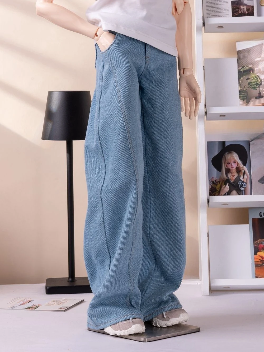 

Fashion 1/4 1/3 Doll's Clothes Pants for 45/75/77cm Bjd Doll Loose Wide Leg Jeans Dress Up Play House Doll Accessories, No Doll